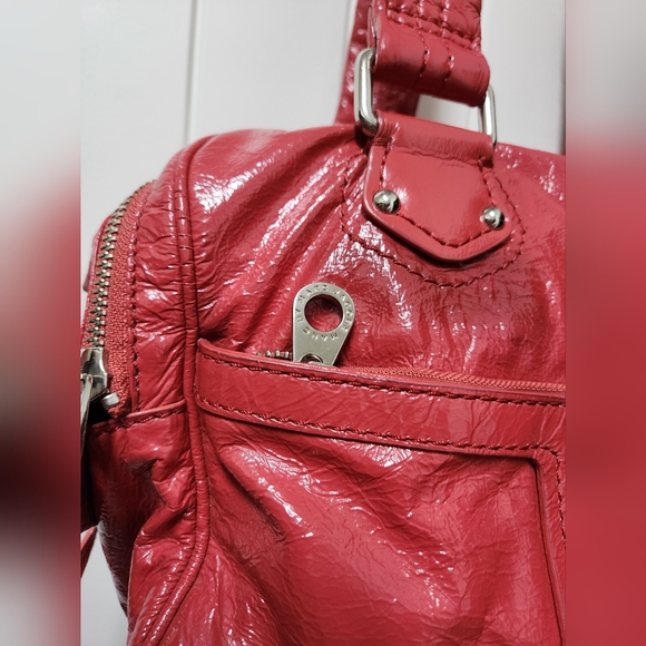 MARC BY MARC JACOBS Double Zip Top Patent Leather Satchel in Coral Red - Picture 6 of 16